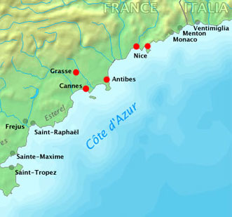 Location Map of French Riviera